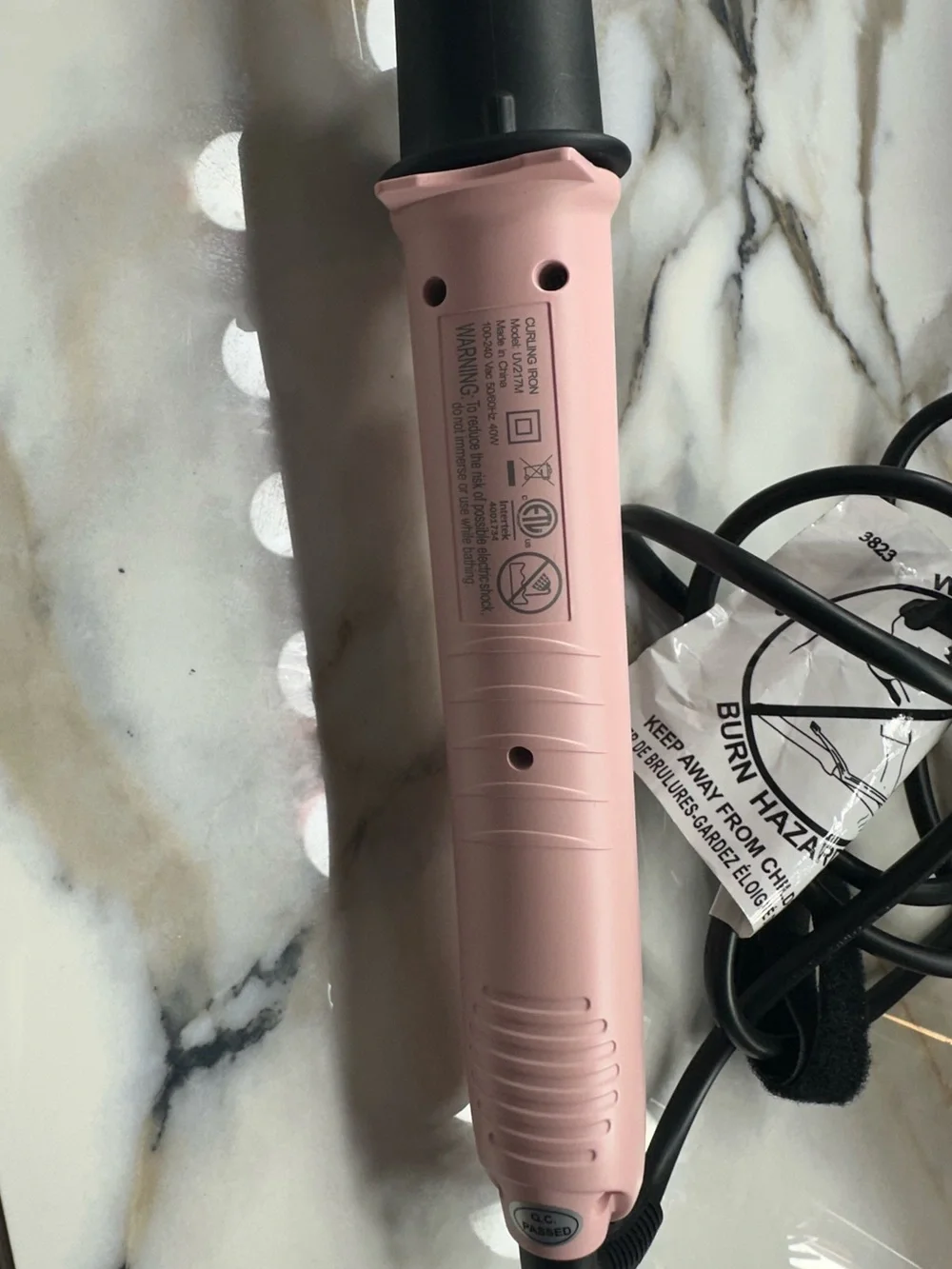 Wavytalk Pink Rotating Curling Wand for Women - Sleek Automatic Hair Curler
